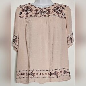 Knox Rose Light Pink Embroidered Blouse